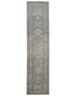 11 Ft Gray Kazak Afghan Hand Knotted Geometric Wool Runner Rug